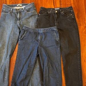 Sonoma Women's Black and Dark Blue Straight Leg Jeans